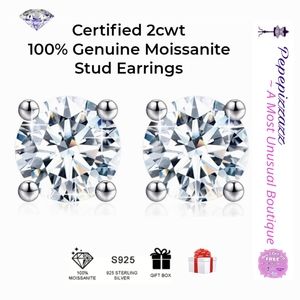 2CT CERTIFIED GENUINE  MOISSANITE DIAMOND 💎 STUD PAIR EARRINGS